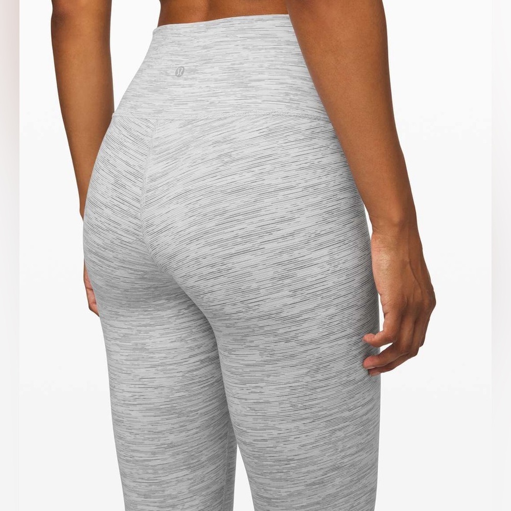 Lululemon Wunder Under high-rise cropped leggings gray and white space-dye